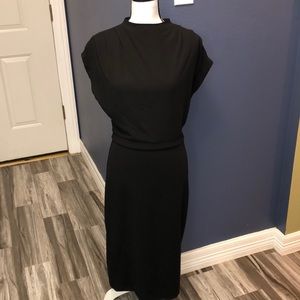 Black Draped Neck Express Dress.